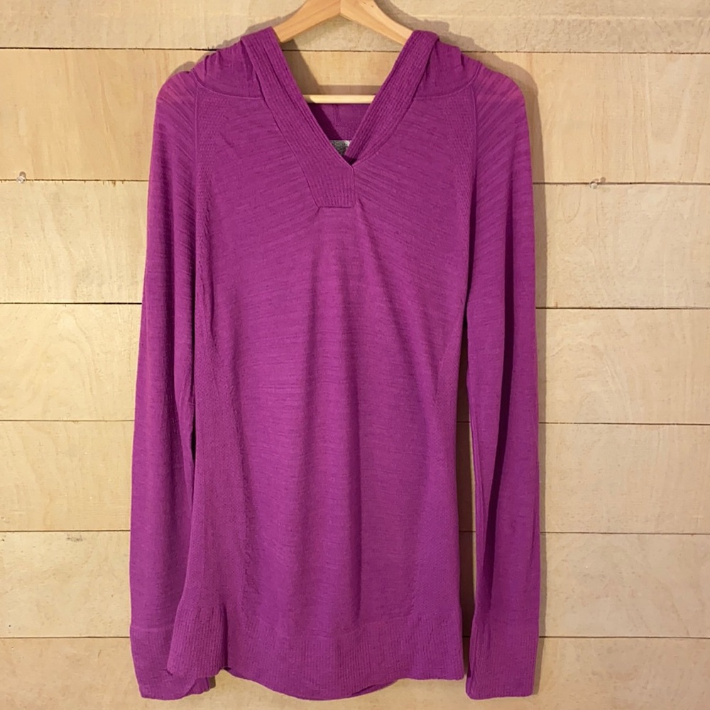 Athleta Wool Blend Lightweight Hoodie Purple XL
